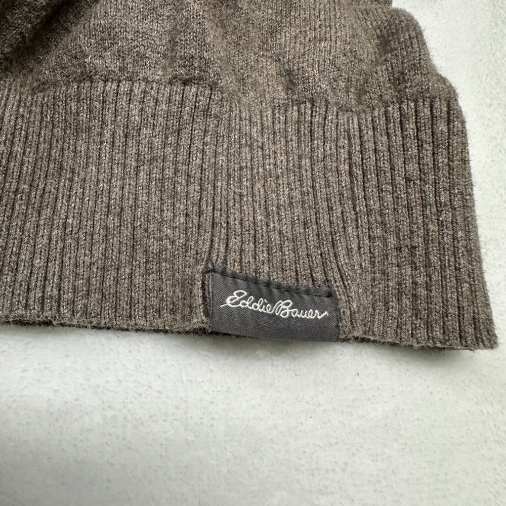Eddie Bauer V Neck Sweater Mens L Brown Cotton Merino Wool Blend Pullover‎ - Picture 10 of 11